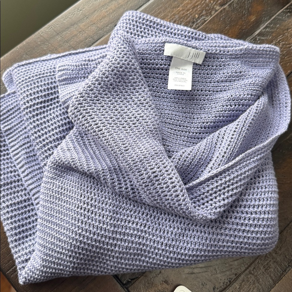 JJill knit lightweight purple poncho - Picture 6 of 8